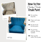 Chalky Chicks All-in-One Chalk Paint for Furniture or Cabinet -8Fl Oz- Matte Finish Powdered Snow (Pure White) for Metal, Wood Furniture Paint - No Sanding All-in-One for Home Decor & Crafts, USA Made