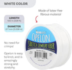 The Beadsmith Opelon Stretch Cord – Elastic Beading Fiber, White, 0.7 mm Diameter, 100 Meters (328 ft) Spool