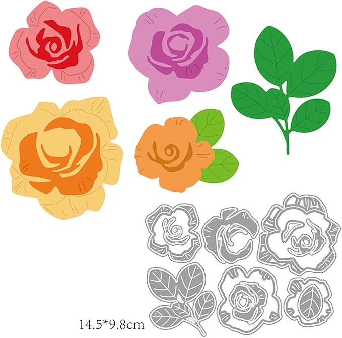 Cutting Dies Metal Stencils Scrapbooking Tools Flowers Lace Frame DIY Embossing Template for Paper Card Making Album Arts Crafts Supplies (Layer Flower B-14.5x10.3cm)