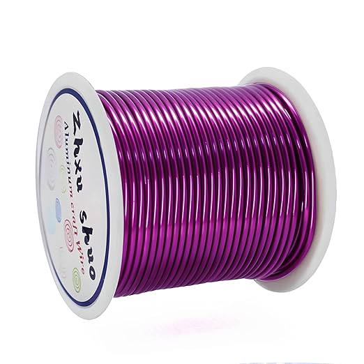 12 Gauge(2mm) Aluminum Wire 35 Yards Anodized Metal Wire for Bonsai Armature Crafting Sculpting Jewelry Craft Making Beading Floral (Purple, 12 Gauge)