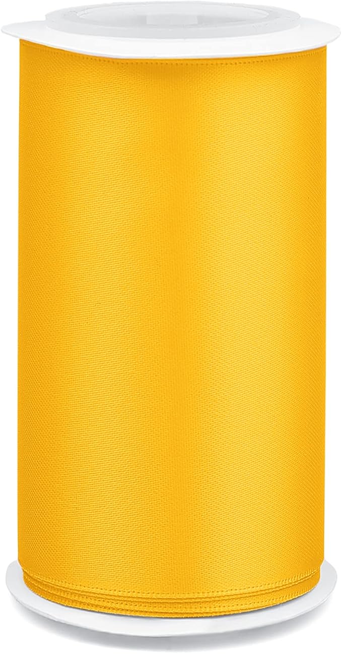 Humphrey's Craft 4 Inch Gold Double Faced Satin Ribbon - 5 Yards Variety of Color for Crafts Gift Wrapping Cutting Ceremony Decoration Sewing Christmas Tree Wedding and Dining Tables.