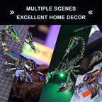 Mostarle Cyberpunk Rage Scorpion 3D Metal Puzzle, DIY Sci-Fi Model with with Glowing LED Core, Magnetic Assembly, Creative Gift & Futuristic Home Décor for Adults & Teens