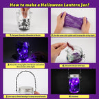 SpringFlower 8 Pack Halloween DIY Arts and Crafts Kits for Kids Ages 6-8, 8-12, Halloween Mason Jar with Accessories for DIY Lantern Jar, Art & Craft Party Supplies for Classroom Kids