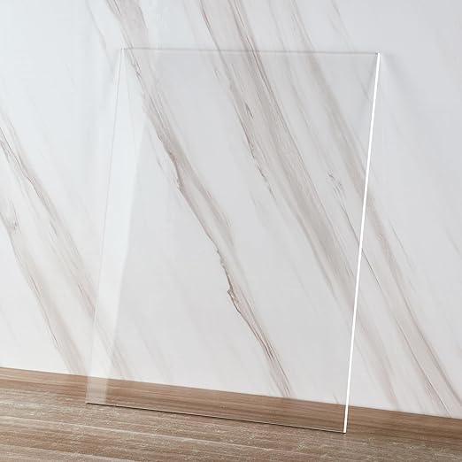 Clear Acrylic Sheet 18" x 24" x 1/8" Thick (3mm) Cast Plexiglass Panel Transparent Plastic Board for Craft, Display Projects, Wedding Sign, Laser Cutting, Engrave, Pack of 2
