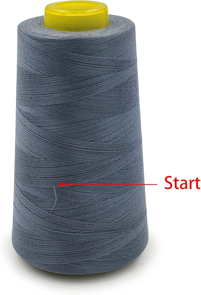 Tortoise 4 Cones of 3000 Yards Each Spool Thread for All Purpose, Quilting, Serger, Overlock Sewing Machines - 100% Polyester - Mid-Grey