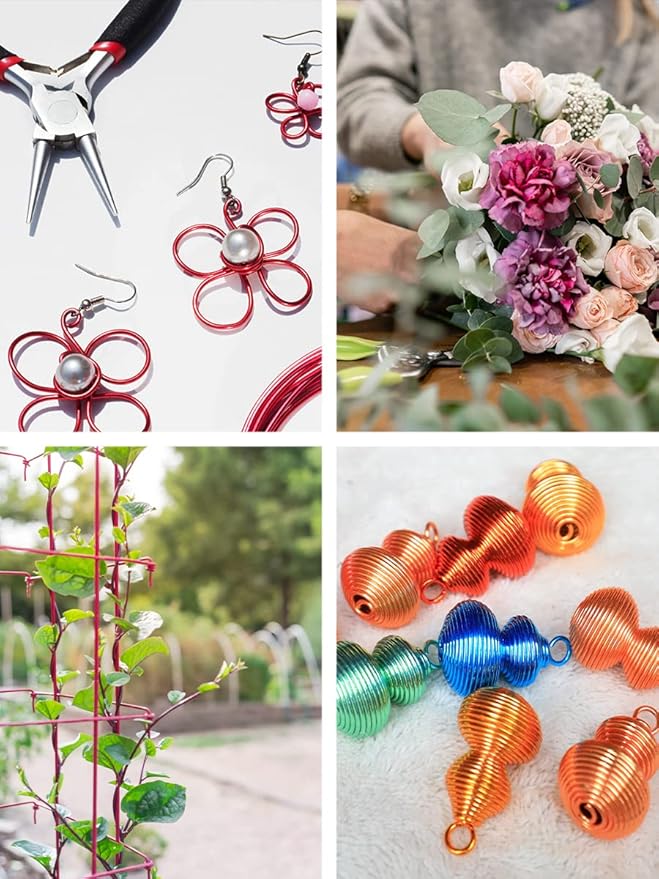 Mandala Crafts 8 Gauge Anodized Aluminum Craft Wire for Jewelry Making - 128 FT Colored Flexible Rainbow Wire - Bendable for Bonsai Armature Crafting Sculpting