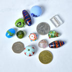 1 LB Bag of Assorted Glass Beads for Jewelry Making, Lampwork Murano Bead Mix for Bracelets and Necklaces, Crafting Beads Supplies Kit, Large & Small Beads (Assorted 200)
