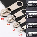 Platinum 48-Piece Metal Zipper Repair Accessories Set - DIY Sewing Kit with Zipper Head Slider, Retainer Box, Insert Pin, Top & Bottom Stoppers for 3# 5# 8# 10# Zippers