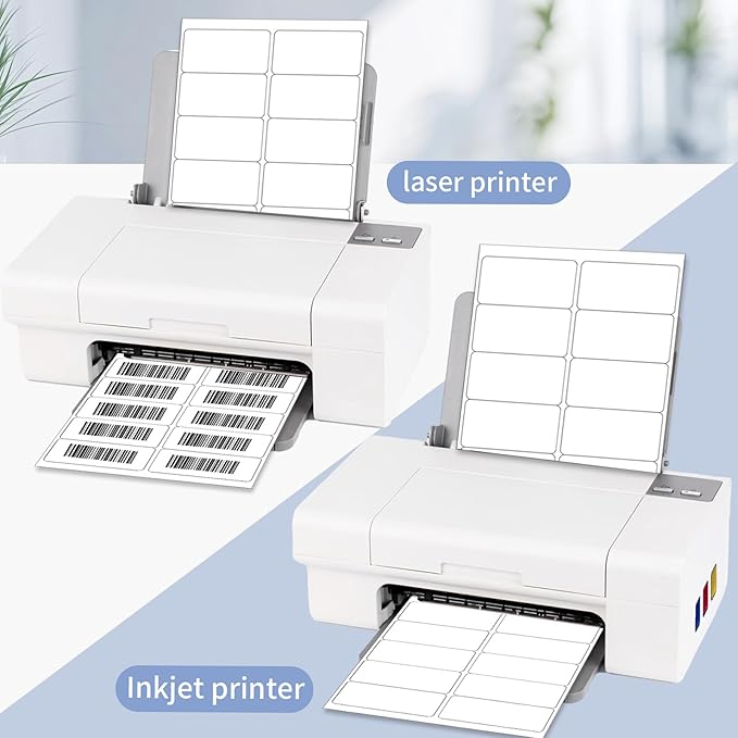 2" x 4" Address Labels Sticker Paper for Laser/Ink Jet Printer mailing Labels 8.5"×11" White