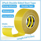 Double Sided Tape Heavy Duty Strong Wall Adhesive with Fiberglass Mesh, Super Sticky Insistent Clear Tape, Easy Use Mounting Tape 1.4inX33FT