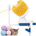 Caydo Yarn Winder with Tension Spring, One Hand Operated Winder, 4-7oz Efficiently Compact Cake Roller for Crocheting, Portable Ball Spinner for Crocheters&Knitters, Good Helper for Craft Lovers(Blue)