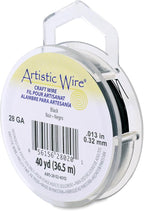 Artistic Wire, 28 Gauge Tarnish Resistant Colored Copper Craft Wire, Black, 40 yd