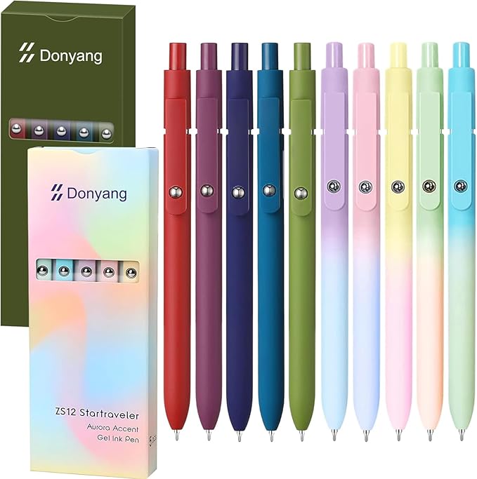 Gel Pens, 10pcs 0.5mm Gel Pens Cute Black Ink Fine Point Pens With Smooth Writing, Quick Dry Pens For Journaling,Teacher Work Desk Accessories Office School Supplies for Men Women Student