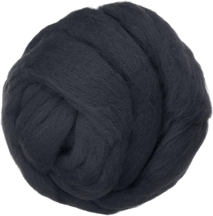 PATIKIL Wool Roving Yarn, 80G/2.82OZ Soft Felting Wool Pure Chunky Roving Yarn Bulk for Needle Felting Knitting Blanket Spinning Weaving DIY Craft, Gray