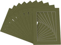 5x7 Mat for 8.5x11 Frame - Precut Mat Board Acid-Free Dill Green 5x7 Photo Matte For a 8.5x11 Picture Frame, Premium Matboard for Family Photos, Show Kits, Art, Picture Framing, Pack of 25 Mats