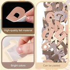 Breling 310 Pieces Felt Bulletin Board Letters Sticker with Number, 2" Bulk Self Adhesive ABC Upper Lowercase Sticky Letter for Christmas Gift Poster Bulletin Board Classroom(Brown Color)