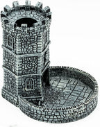Dice Tower D&D Castle Dice Rolling Tower for Role Playing Game | Easy Roller Perfect for DND Tabletop Game and RPG (Grey)