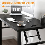 Need Folding Computer Desk - 39.4 Inch Foldable Office Writing Work Study Kids Student Teacher Home Bedroom Table for Small Space, Black