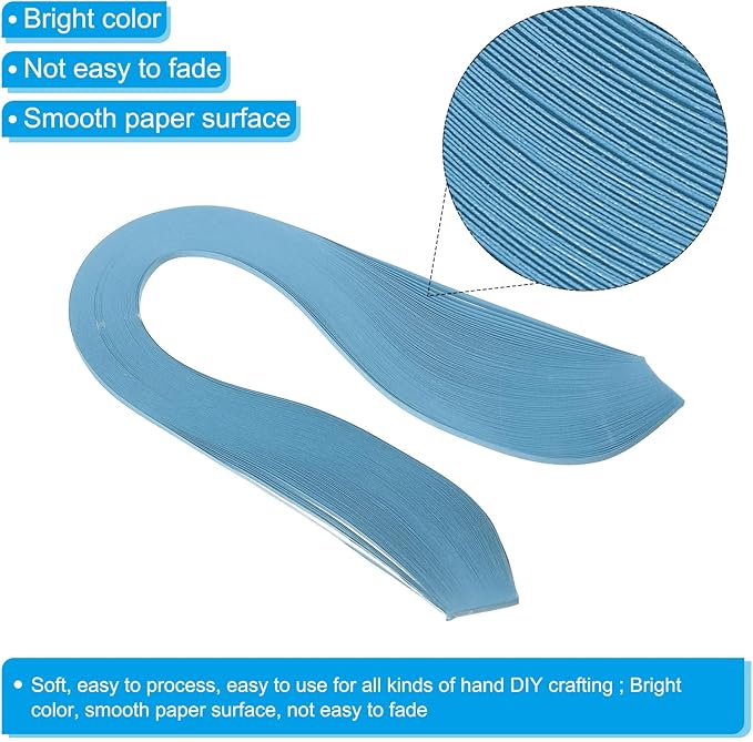 PATIKIL 600pcs Quilling Strips Paper 1/8"(3mm) 39cm Origami Paper Quilling Strip for Art DIY Hand Craft Christmas, Aquamarine Blue