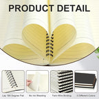 Yahenda 3 Pcs Spiral Notebook Bulk A5 Journal Lined 8.3'' x 5.5'' Writing Composition Paper Small Notepad Subject Notebook for Students Office Business Back to School Supplies (Dark Color)
