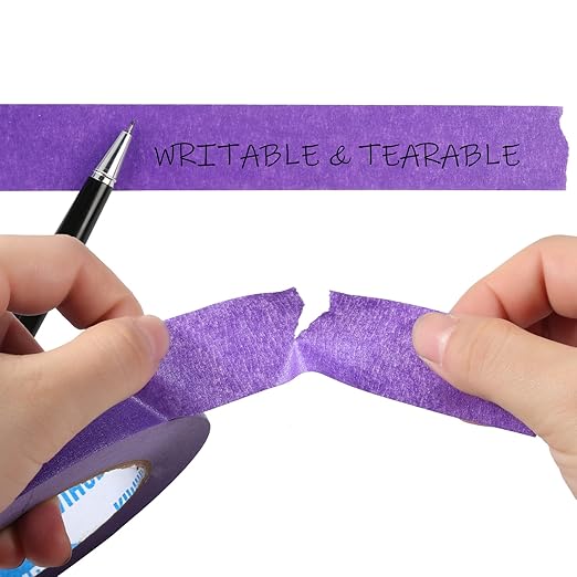 Purple Painters Tape,1" x 60 Yards x 5 Rolls (300 Yards Total) - 14 Day Easy Removal Decorative Masking Tape for Painting,Labeling,DIY Crafting,Decoration and School Projects