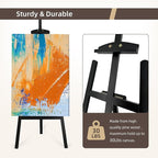 Adjustable Black Wooden Painting Easel, Pine Art Easel Stand Hold up to 43'', Painting Canvas for Wedding Sign and Poster, Drawing for Adults, Begginners and Students, Black