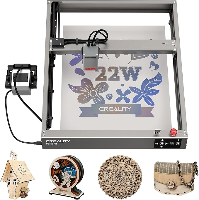 Creality Laser Engraver 22W Output, 120W High Power Laser Engraving Machine, CNC Laser Cutter and Engraver Machine for Metal and Wood, Paper, Acrylic, Glass, Leather etc, 17" x 16"