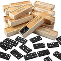 Hungdao 80 Pack Mini Dominos Set for Adults Bulk Double 6 Dominoes Wooden Miniature Classic Board Games Party Favor Travel Family Games Educational Toys with Wood Case Operation Christmas Item Gifts
