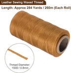 uxcell 150D 0.8mm Flat Waxed Thread 284 Yards Polyester Leather Sewing Waxed String Hand Stitching Cord for Leather Stitching Sewing Bookbinding DIY Craft Golden Yellow