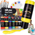 Colorful Stain Glass Paint Set with 6 Brushes, 1 Palette & 1 Sponge, 14 Colors Waterproof Permanent Glass Painting Kit for Arts on Wine Glasses,Bottle and Windows