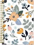 A5 Blank Notebook - 70 Sheets/140 Pages Blank Paper Notebook, 100 GSM Thick White Paper, 5.8" x 8.3" Spiral Blank Journal, Flowers
