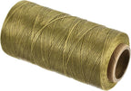 MECCANIXITY Waxed Thread,284 Yard 0.8mm 150D Flat Wax Thread Polyester Waxed String for Leather Sewing Hand Weaving Book Binding Home Decoration,Deep Khaki