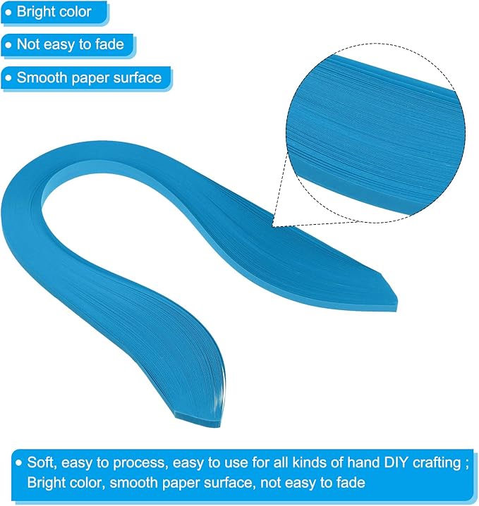 PATIKIL Quilling Strips Paper 600pcs 5mm 39cm Origami Paper Quilling Kits for Art DIY Hand Craft Christmas, Aquamarine Blue