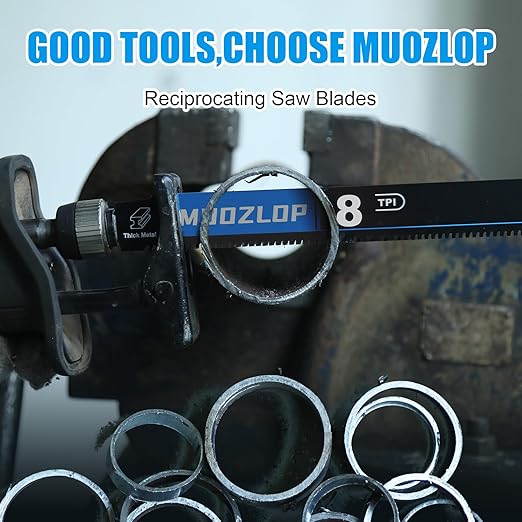 1 Pack 12 inch Reciprocating Saw Blades Set，8 TPI High Carbon Saw Blades for Metal ，Saw Blades with Organizer Case (1, 8T/12inch)