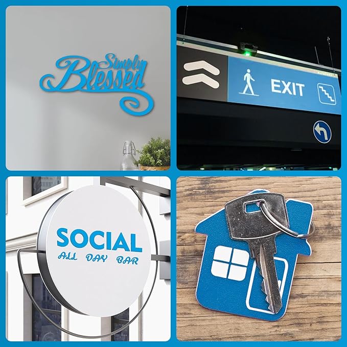 Laser Engraving Blank Blue ABS Double Color Plastic Sheet, 11.8x6.49x0.05 inch Materials Double Color Plastic Sheet for Interior Signs, Badges (Blue)