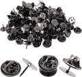 50 Set Pin Backs, Blank Pins Scatter Butterfly Clutch Pin Holder Enamel Pin Locking Backs Tie Tacks Jewelry Pin Backings Clasp for Brooch Lapel Hat Uniform Badges Tie Tack (10mm, Black)