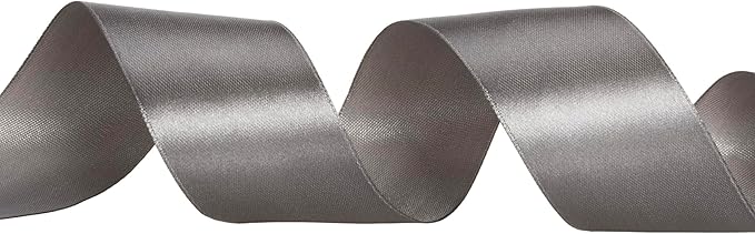 1 1/2 Inch Steel Gray Solid Satin Ribbon, 50 Yards Craft Fabric Ribbon for Gift Wrapping Floral Bouquets Wedding Party Decoration