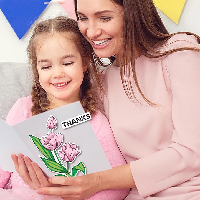 ORIGACH Realistic Tulips Stamps and Die and Layering Coloring Stencil Bundle for Card Making Album Arts Crafts Supplies