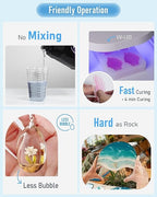 Nicpro UV Resin Kit 2000g, Large Crystal Clear UV Cure Epoxy Resin Supplies, Low Odor & Quick Curing Transparent Solar Activated Glue for Jewelry Making, Handmade DIY Craft, Coating and Casting