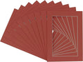 Pack of 25 Acid Free 8.5x11 Mats Bevel Cut for 7x9 Photos - Brick Red Precut Matboards For Pictures, Photos, Framing - 4-ply Thickness