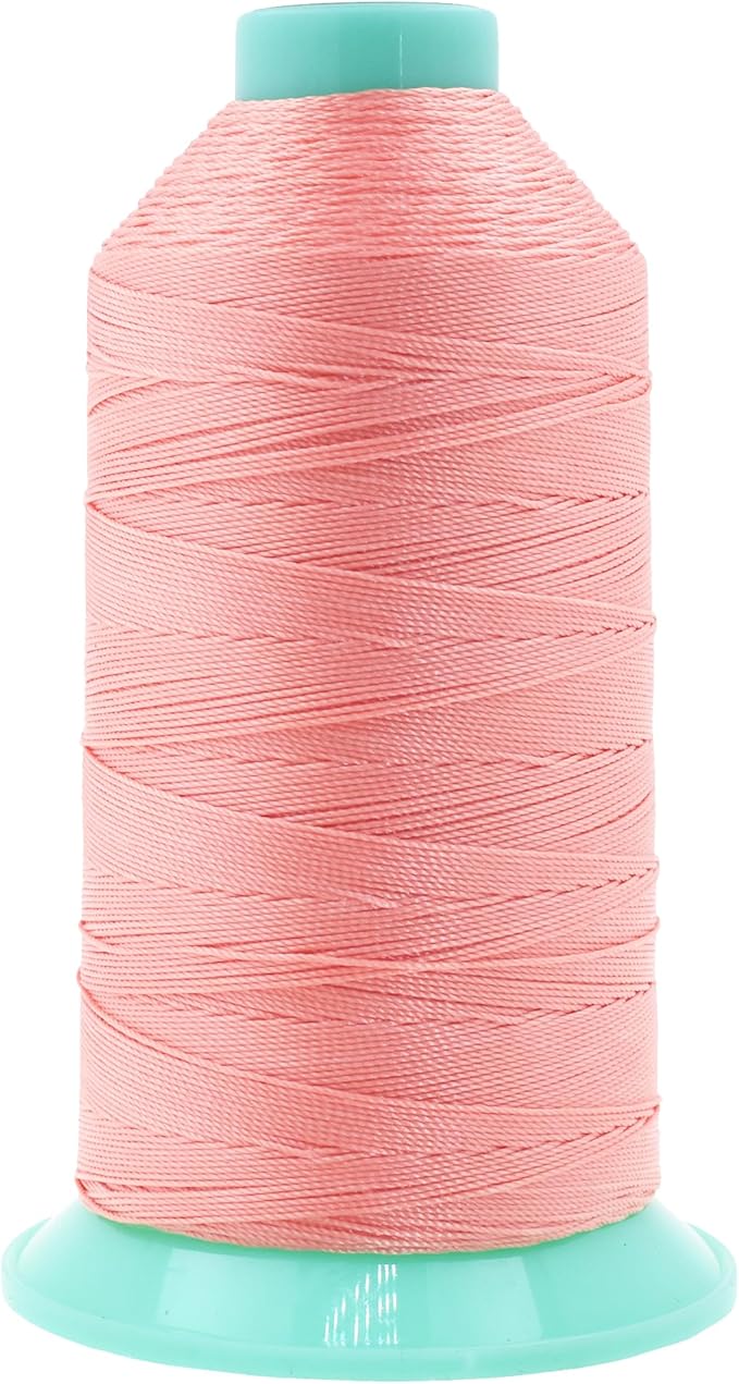 Mandala Crafts Bonded Nylon Thread Blush Heavy Duty Sewing Threads - 800 YDs Size 207 630D T210 Tex 210 Thread for Leather Jeans Weaving Outdoor Marine Upholstery Threads