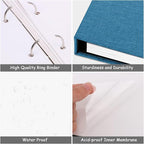 Zesthouse Photo Album Self Adhesive with Picture Display Window, 3-Ring Scrapbook Albums 60 Pages Holds 8x10 5x7 4x6 Photos, DIY Photo Book Ideal Gift for Family Wedding Baby