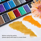 Paul Rubens Watercolor Paint Set, 36 Classical Glittery Colors Solid Paints, Strong Coverage, Good Lightfastness, Ideal for Illustrators, Artists, Painters, Students