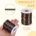 uxcell 16 Gauge / 1.5mm Anodized Aluminum Wire for Jewelry Craft Making, 102 Feet Bendable Flexible Wire for DIY Home Decor Gardening Sculpture, Bronze
