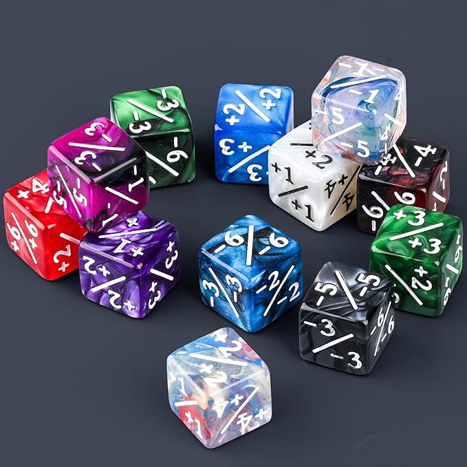 400 Pieces Magic Life Counter Token Dice Compatible with Magic Card Game Accessories CCG Creature Stats 12 Colors