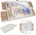 ALL4JIG 2000 Pieces 2-in-1 Tilting & Rotating Puzzle Board for Adults Gifts, Wooden Jigsaw Puzzle Table with 4 Drawers, 28.5" x 40.1" Portable Board with Lazy Susan and Cover