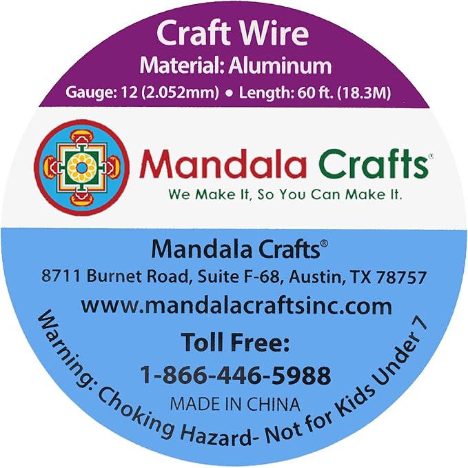 Mandala Crafts 12 Gauge Anodized Aluminum Craft Wire for Jewelry Making - 60 FT Colored Flexible Burnt Orange Wire - Bendable for Bonsai Armature Crafting Sculpting