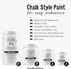 Chalky Chicks All-in-One Chalk Paint for Furniture or Cabinet -8Fl Oz- Matte Finish Powdered Snow (Pure White) for Metal, Wood Furniture Paint - No Sanding All-in-One for Home Decor & Crafts, USA Made