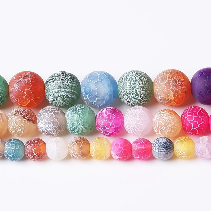 36PCS 10MM Weathered Agate Beads-Multicolo Stone Beads Energy Healing Beads for DIY Jewelry Bracelet Necklace Making for Jewelry Making15Inch