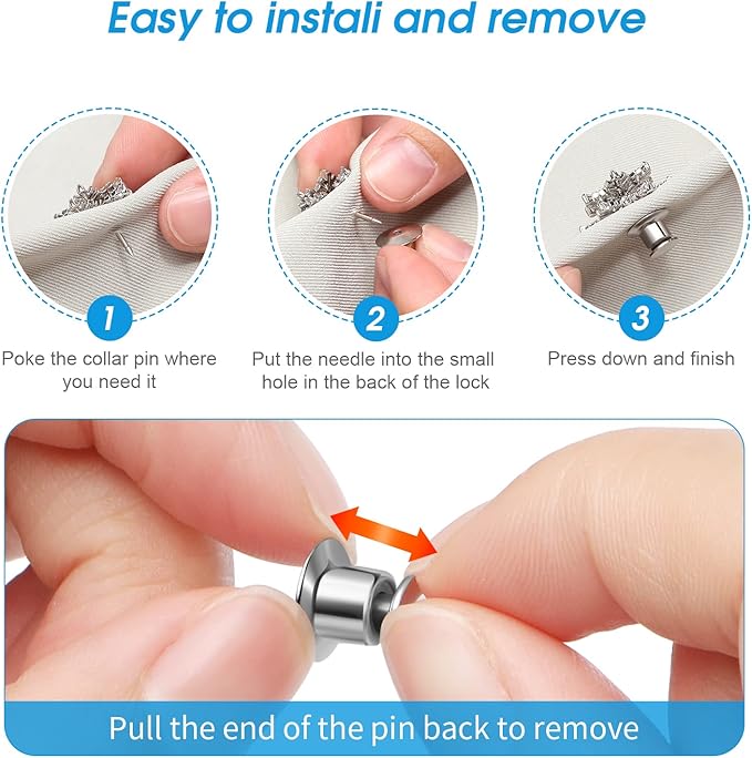 20PCS Locking Pin Back Locking Pin Keeper Clasp, Metal Pin Backing for Brooch Enamel Lapel Pin Lock